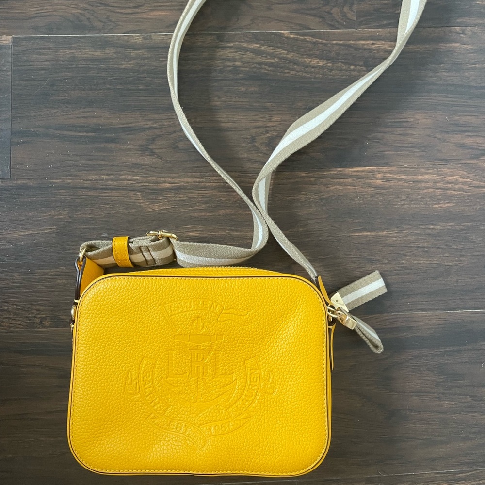 Yellow leather Ralph Lauren crossbody